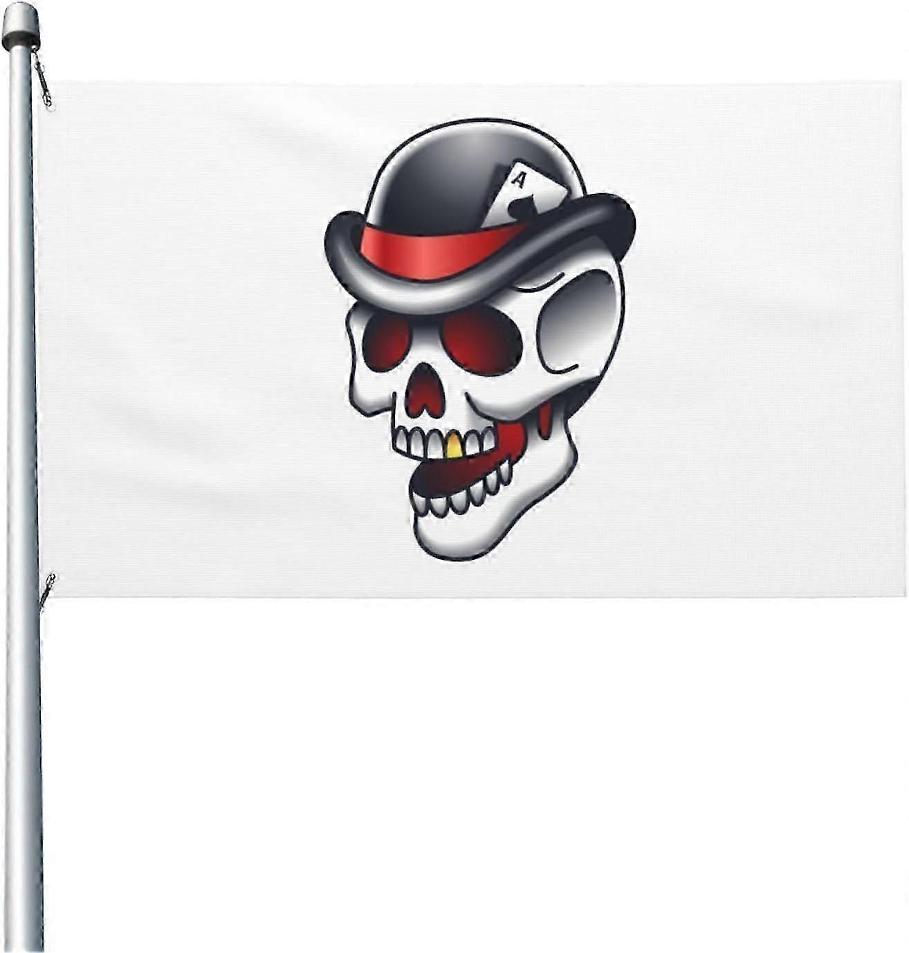 Skeleton Wearing A Hat Flag Qi 1175