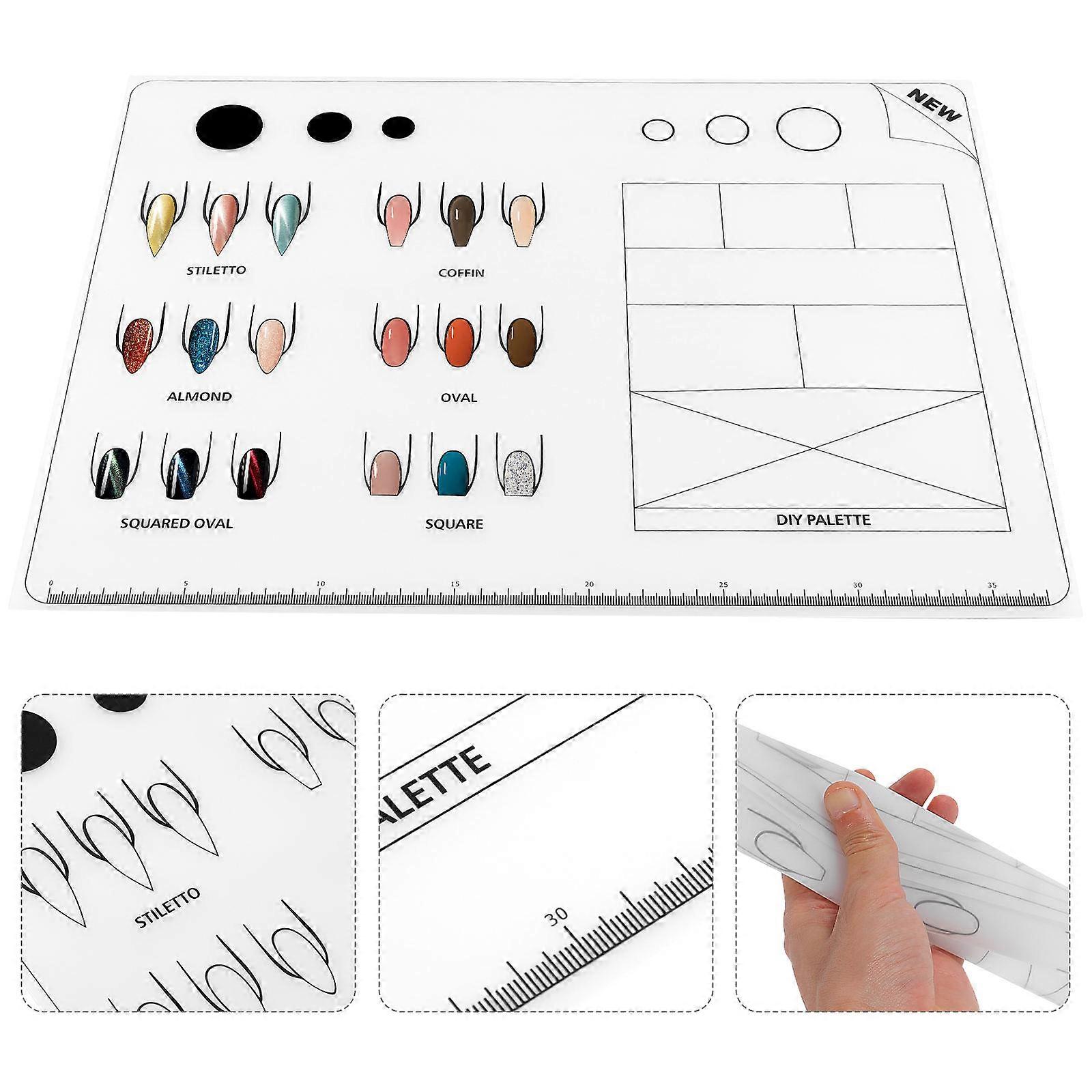 Silicone Nail Practice Sheet for Acrylic Nails Art Multi Reusable Pad Simplify the Process