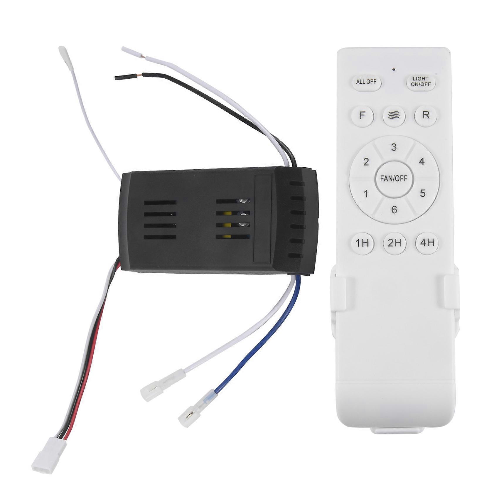 Universal Ceiling Fan Remote Control Kit 40W 6-Speed Timing Function Replacement Remote for DC Ceiling Fans & Lights