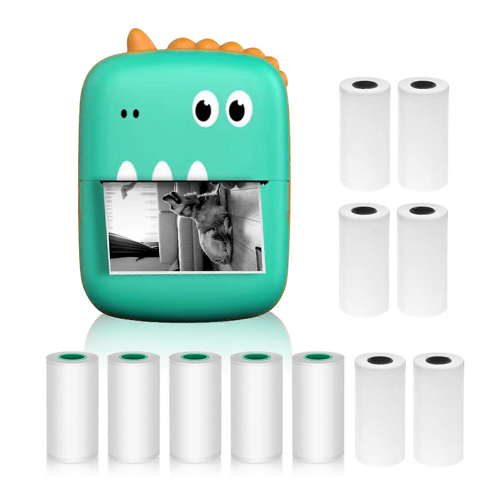 Portable Thermal Printer Bluetooth Pocket Sticker Maker for iOS Android Students Professionals Green