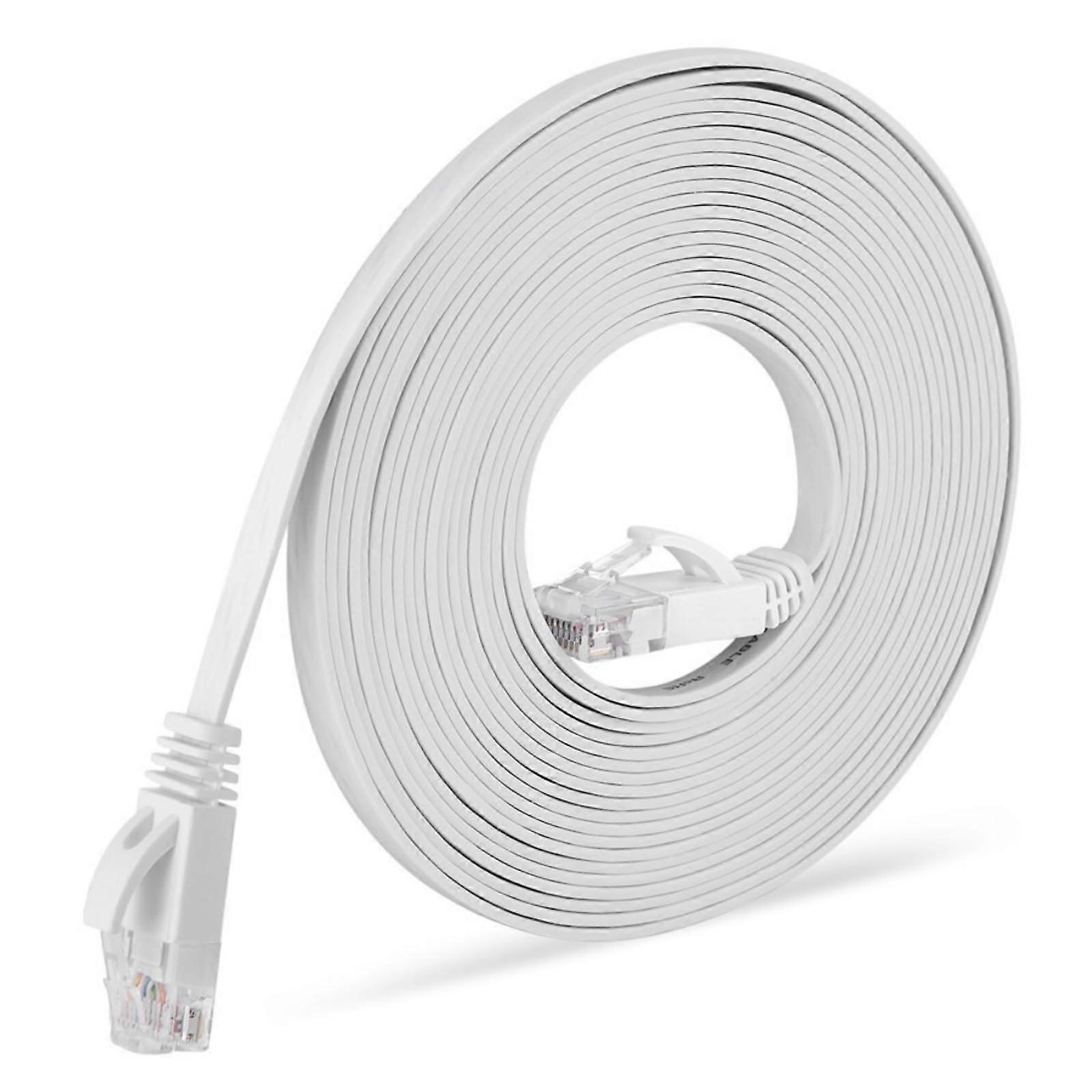 Cat6 Flat Ethernet Cable 15m  Speed LAN Cord for Gaming Streaming Router Laptop