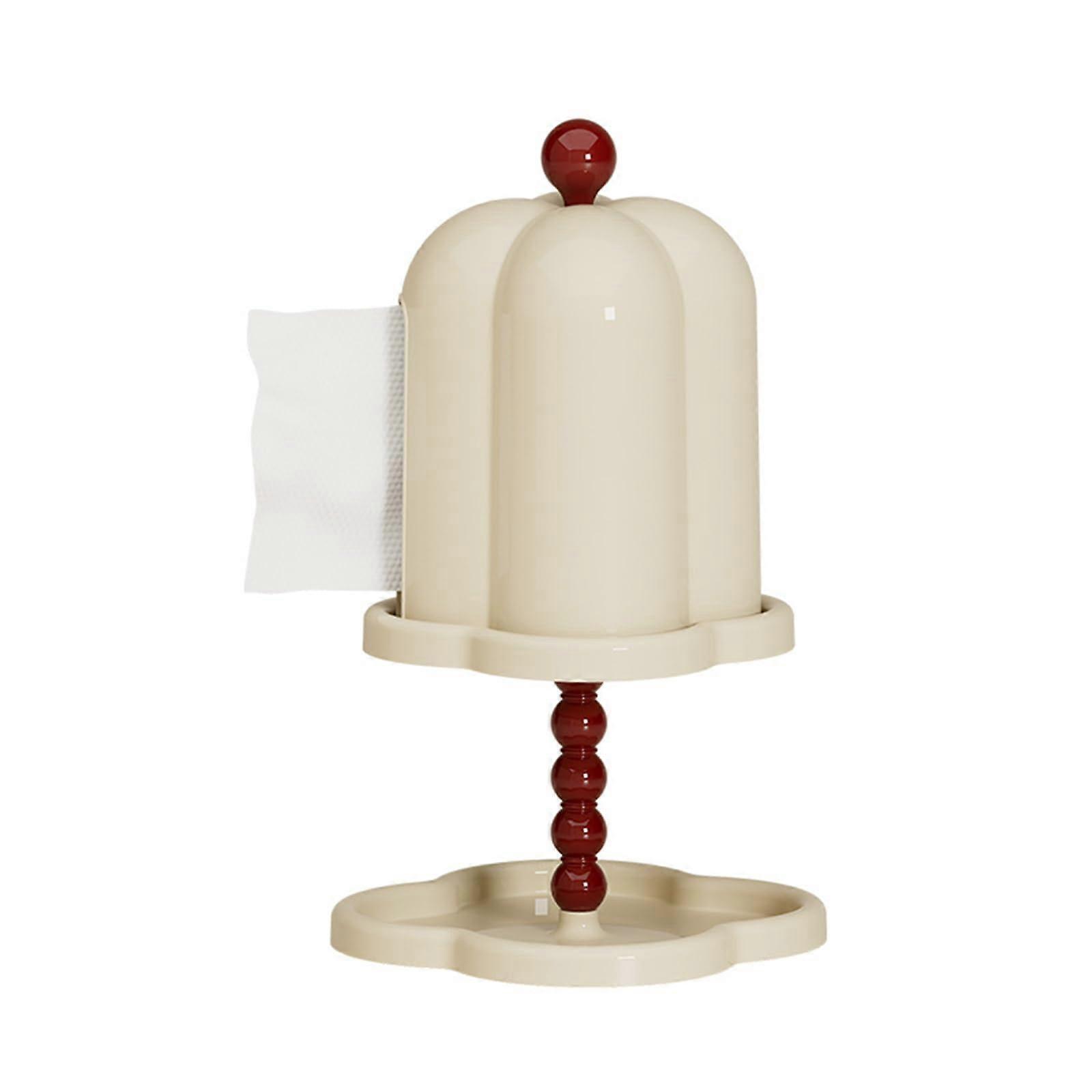 Tissue Box Holder with Hidden Drawer Storage, White ABS Rectangular Cover for Home and Office