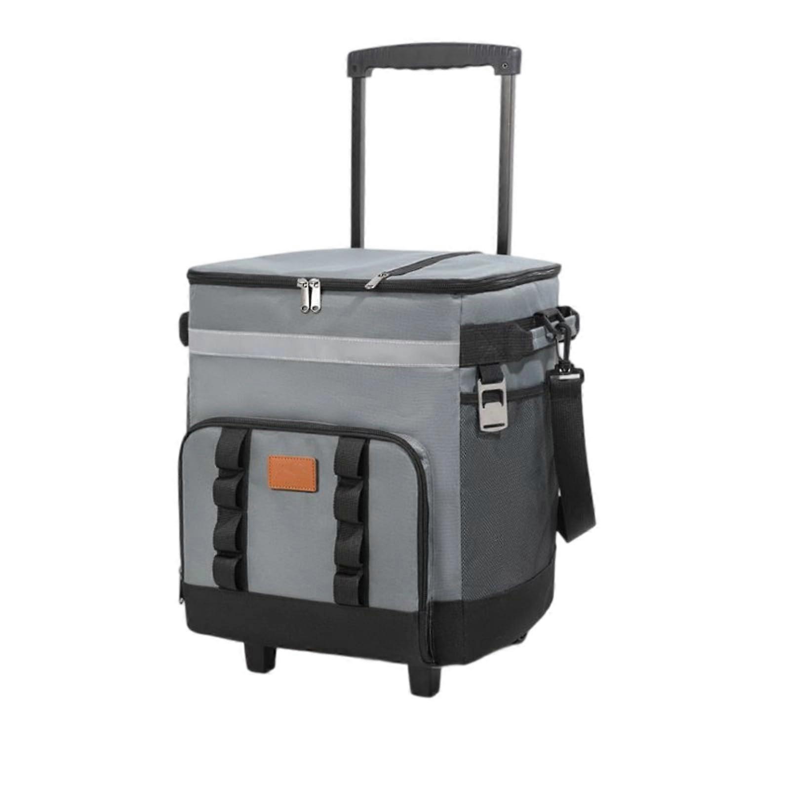 Rolling Cooler Bag with Wheels and Handle, Large Capacity Insulated Picnic Cooler for Camping