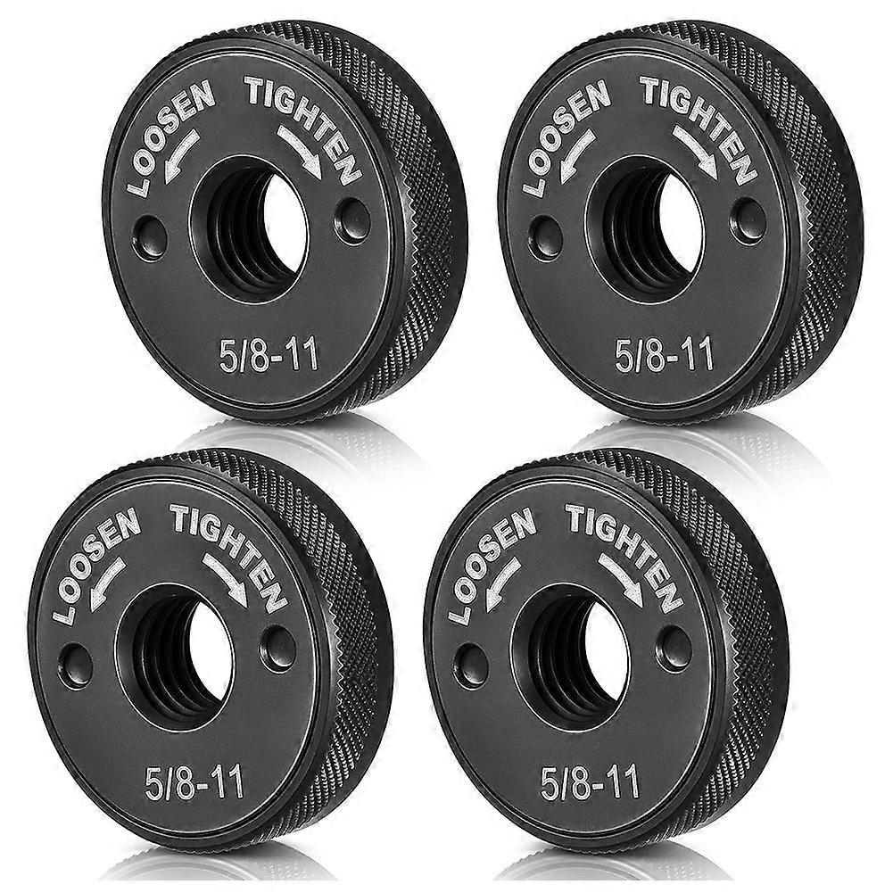 4-Pack 5/8-11 Thread Angle Grinder Flange Nut, Tool-Free Quick Change, Compatible with Most Grinders