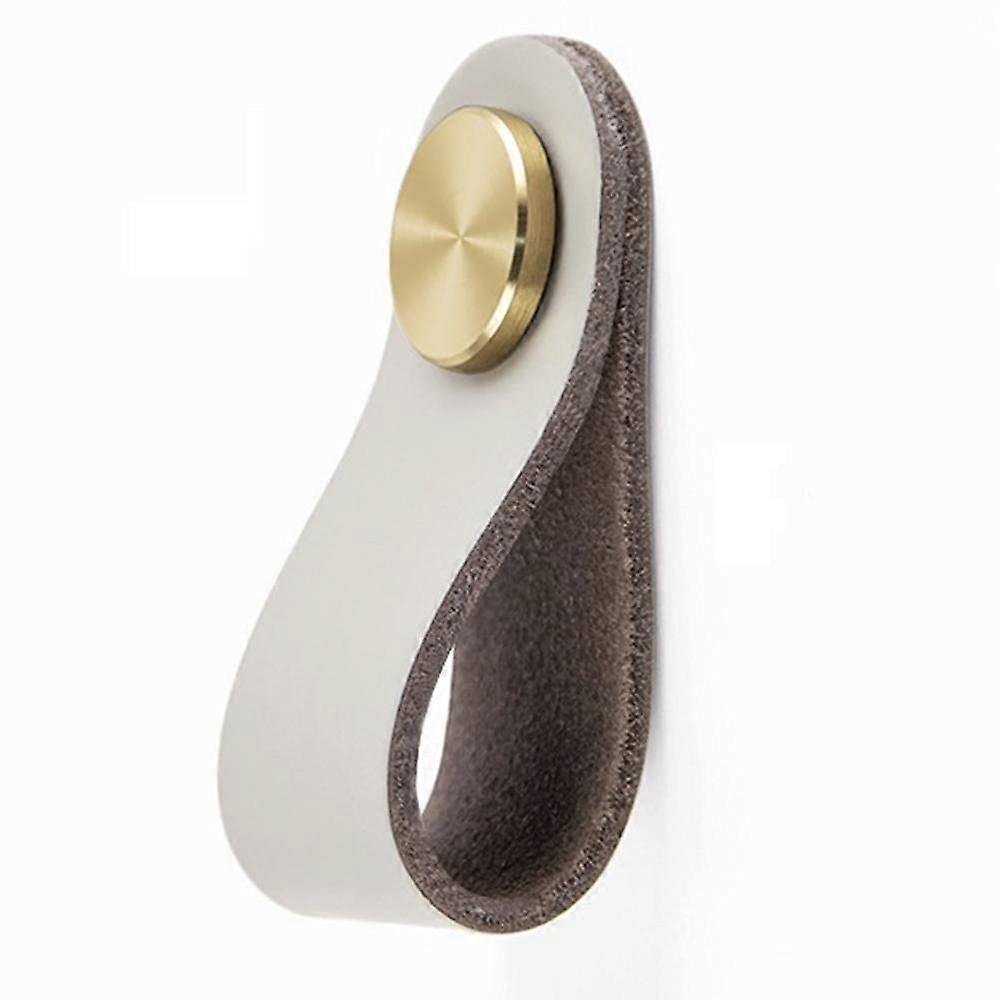Leather Cabinet Handles 4Pcs 128mm Copper Leather Drawer Pulls Durable Vintage Wardrobe Hardware