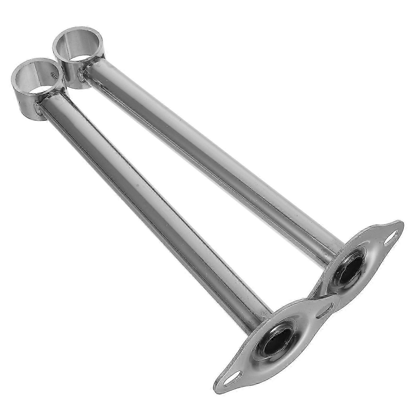 Silver Stainless Steel Ceiling Mount Bracket for Hanging Curtain Rods 2Pcs Set