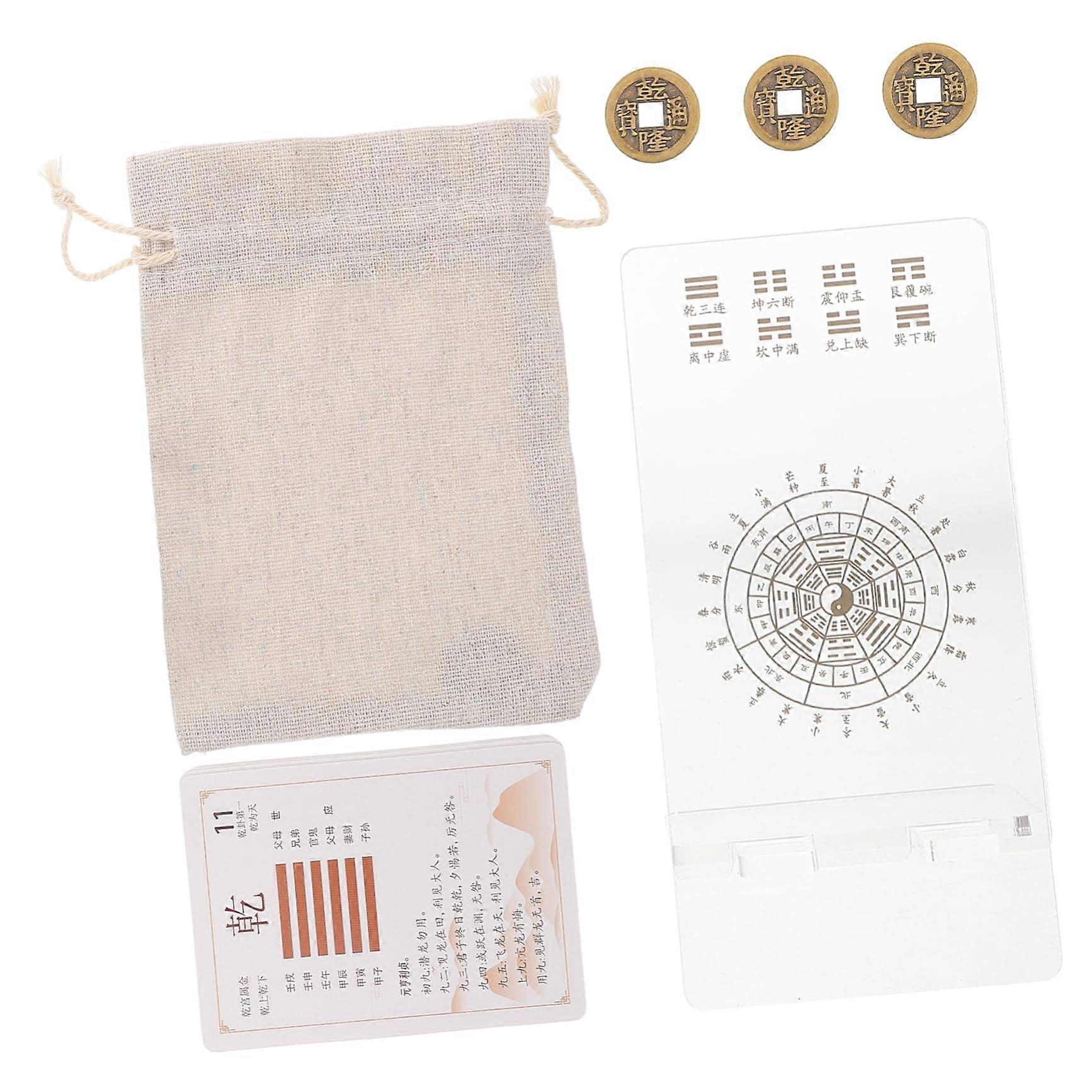 I Ching Cards Set with Guidebook  Beginner Oracle Deck for Chinese Divination and Easy Hexagram Reading