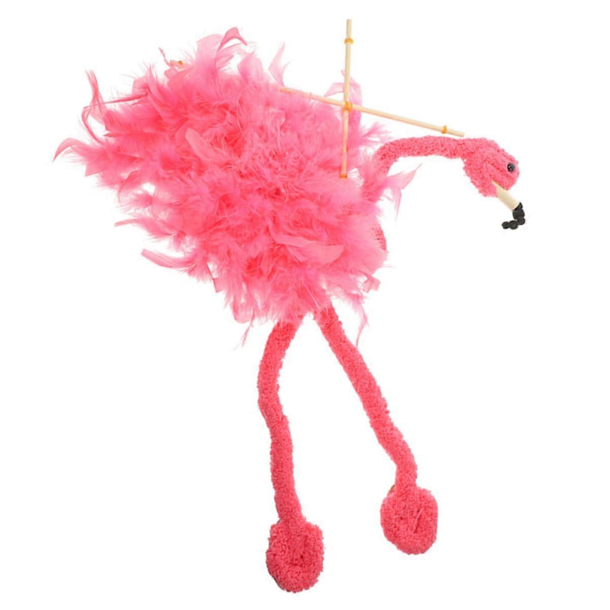 Flamingo Plush Marionette Puppet for Kids and Adults Interactive Hand Control Performance
