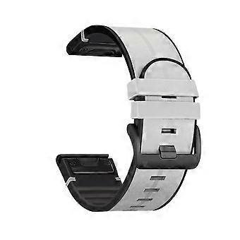 Leather Strap 26mm White Quick Release Band for Garmin Fenix 7X 6 Pro 5X Plus Durable Alloy