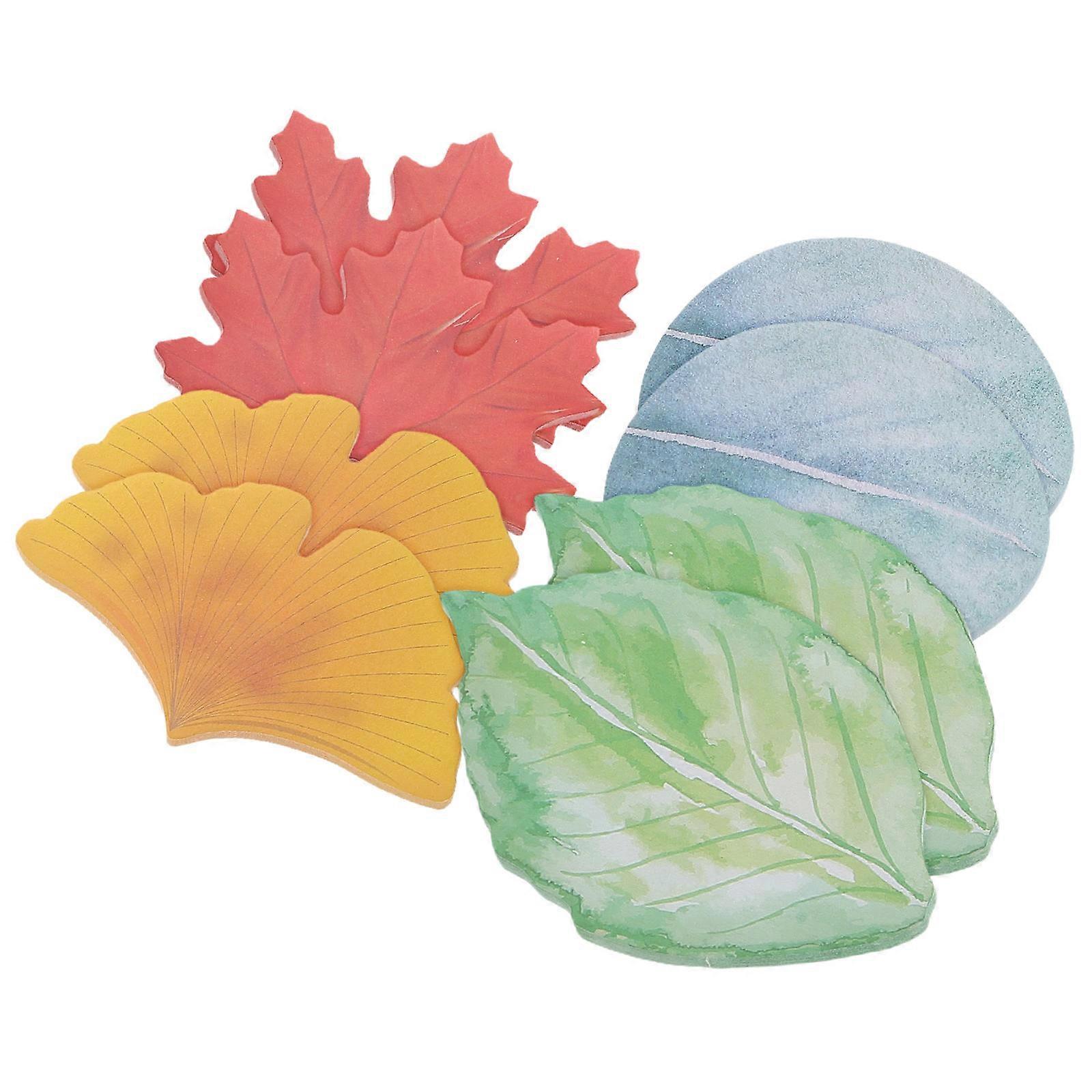 Sticky Leaf Design Memo Pads for Writing 8Pcs Portable Note Stickers