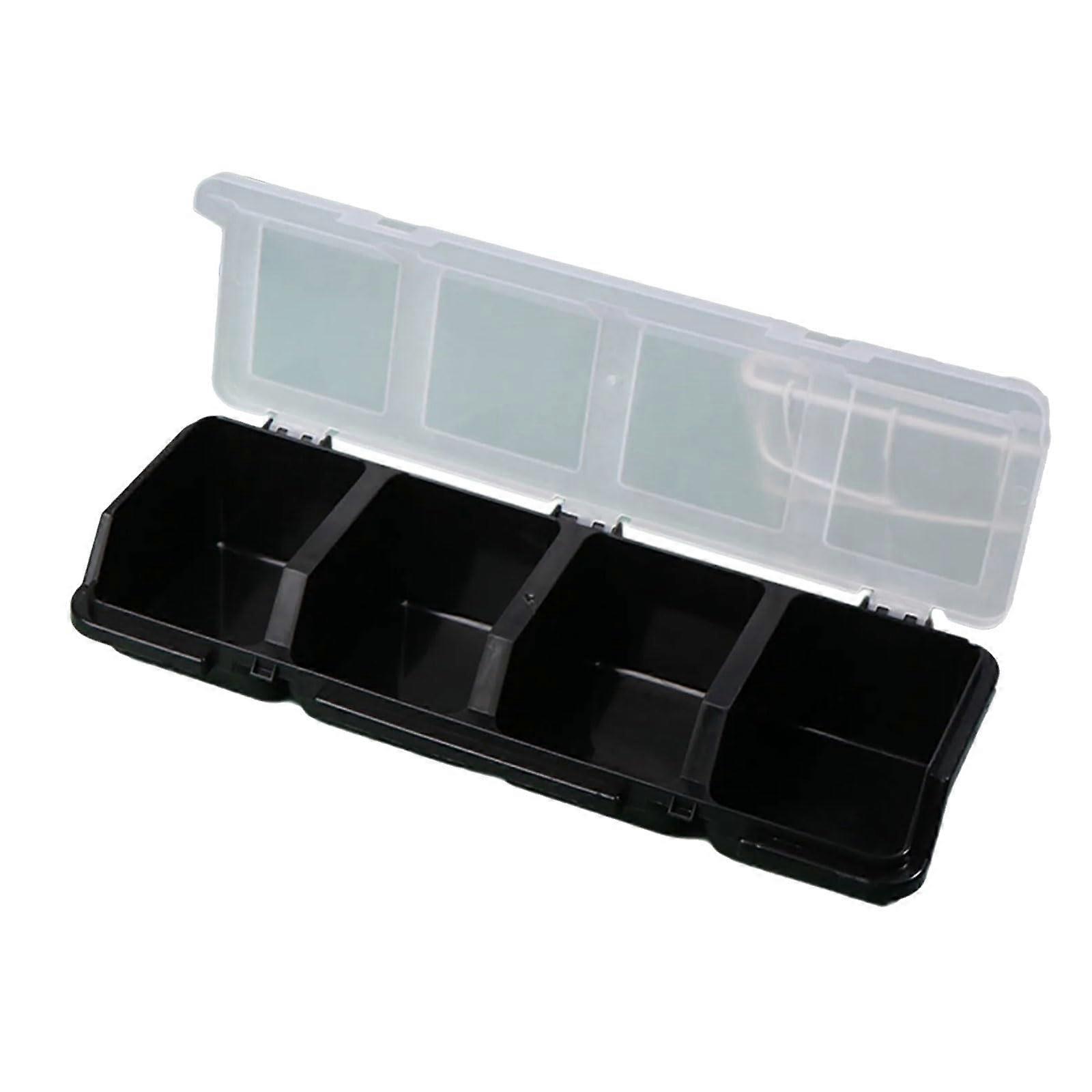 Durable Tool Storage Box with 4 Compartments, Secure Locking Lid, MultiPurpose Organizer for Garage and Workshop