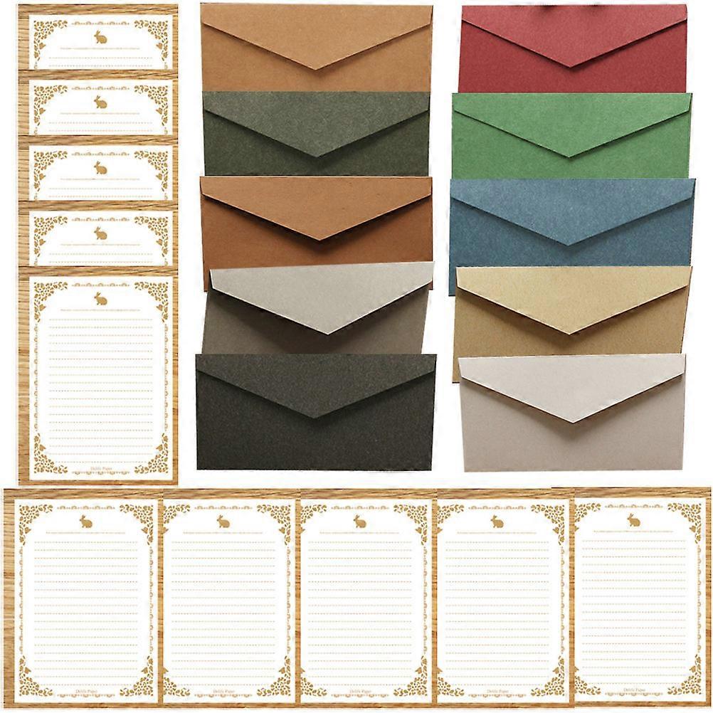 Solid Color Envelope Invitation Card for Festival Greetings 10Sets
