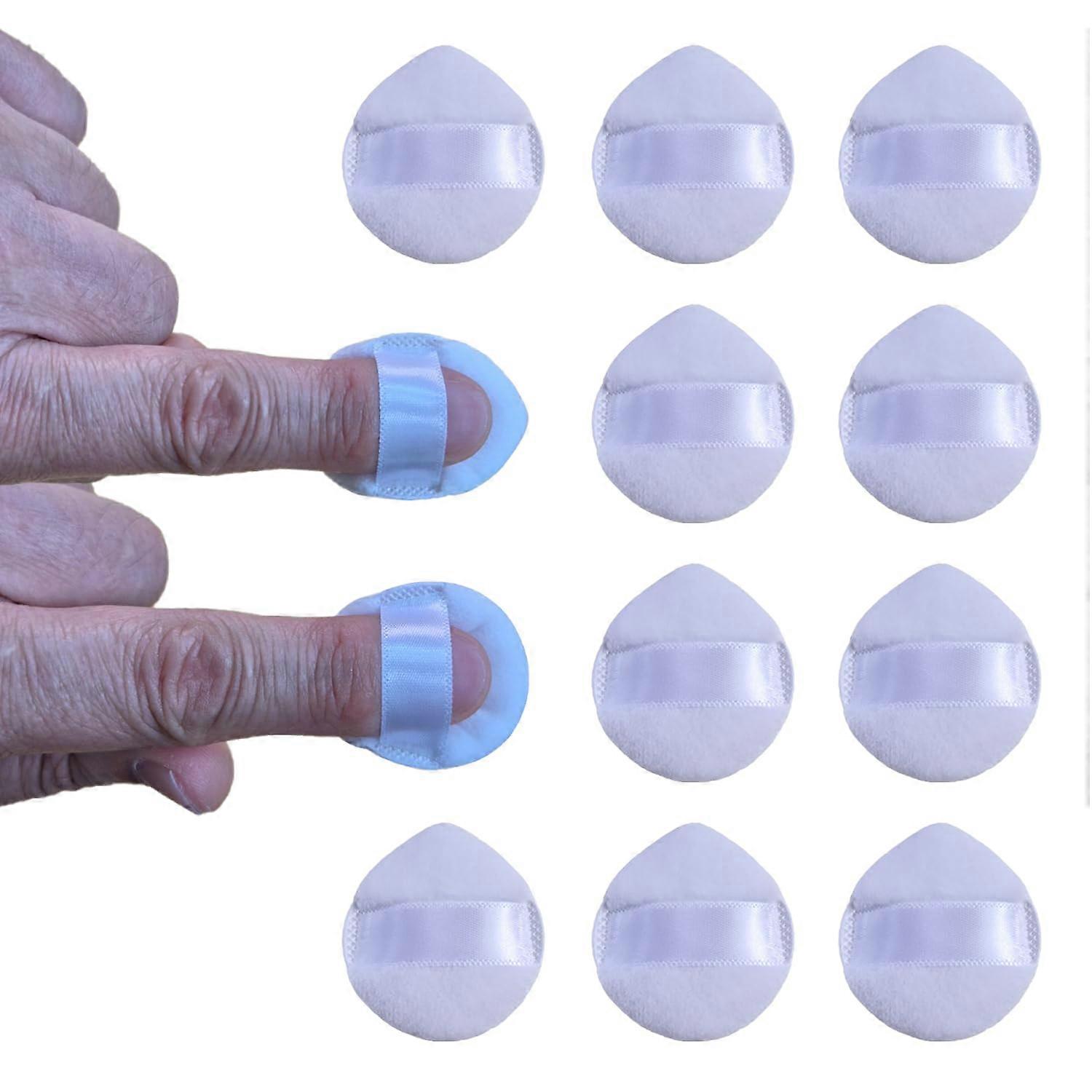 Makeup Powder Puff Set 12pcs Soft Microfiber Mini Finger Puff for Precise Loose and Pressed Powder