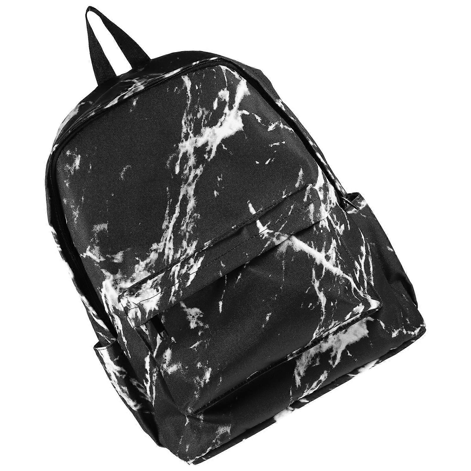 Black Canvas Backpack Double Shoulder Backpack for Travel Use 1Pcs