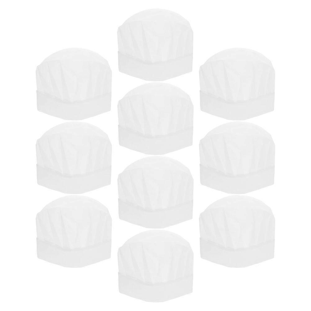 Children's Baker Hat for Kids Cooking 10Pcs Disposable Kitchen Cap White