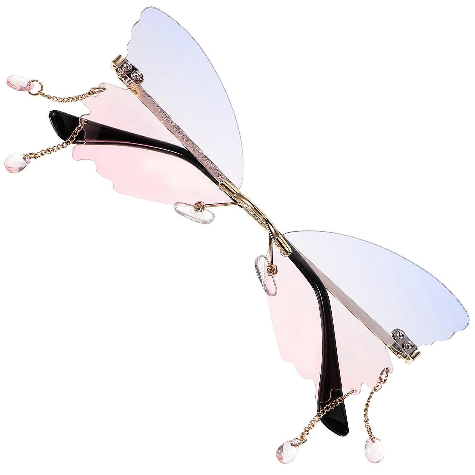 Rimless Sunglasses Butterfly Shape for Decoration 1Pair Assorted Color
