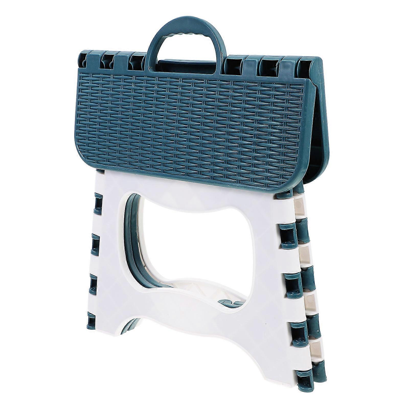 Blue Folding Step Stool Plastic Stool for Portable Outdoor Use 1Pcs