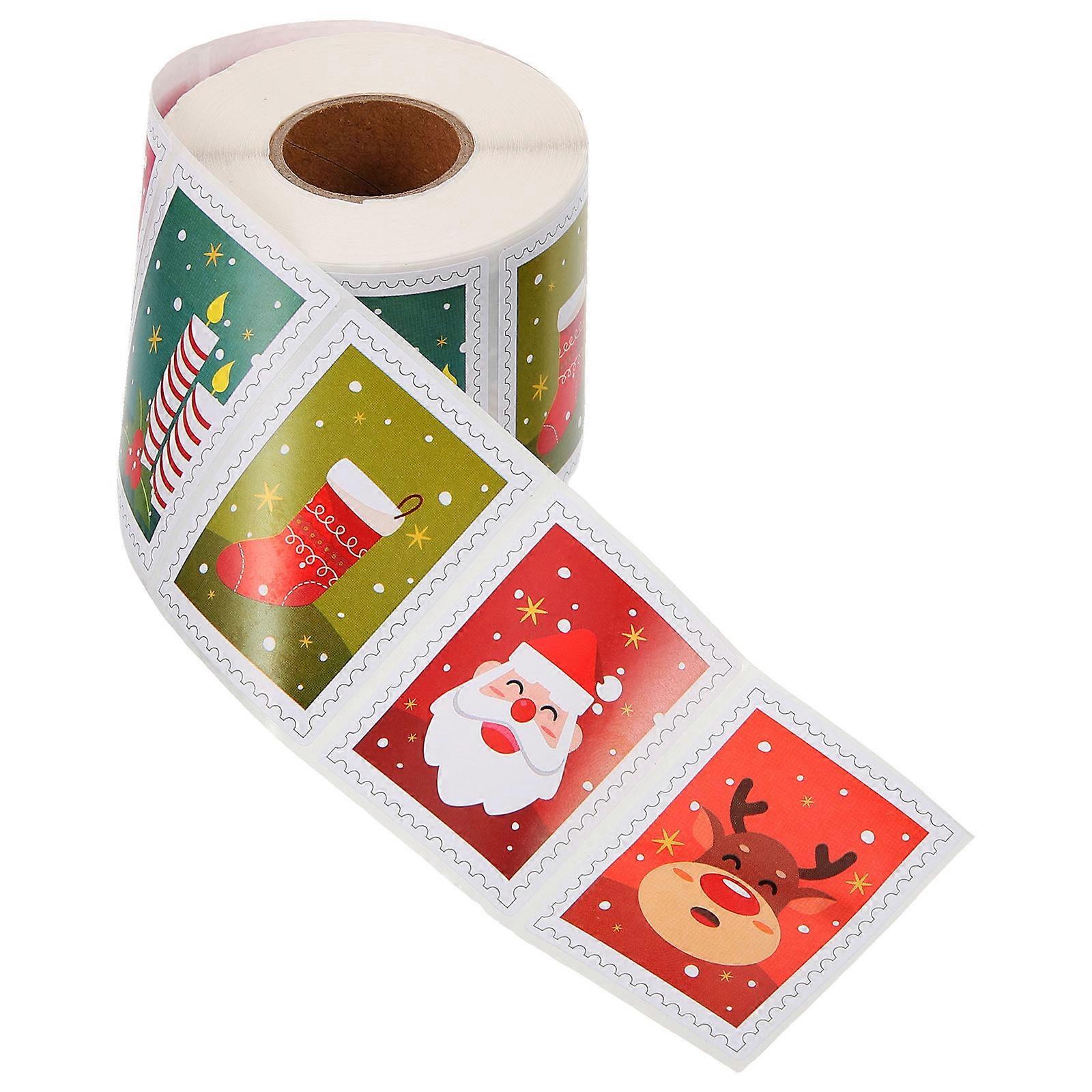 Christmas Box Stickers Sealing Sticker Roll for Gift Packaging 1 Roll