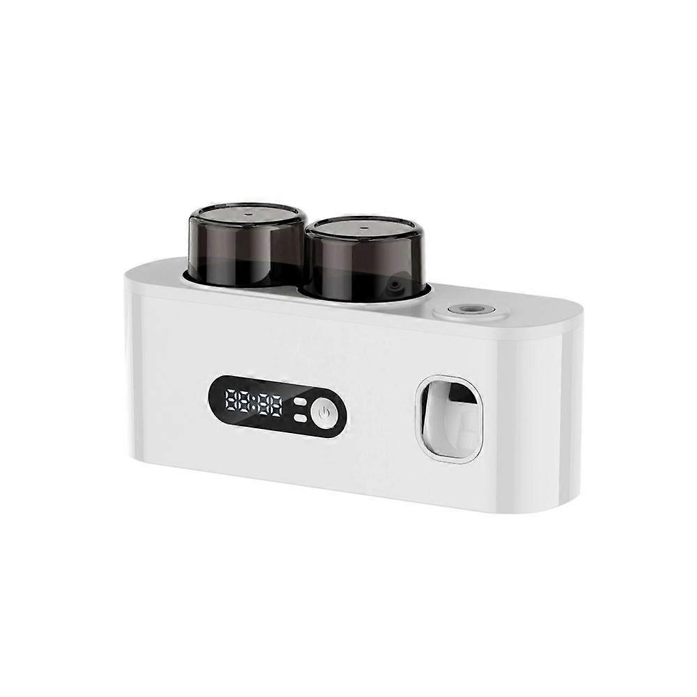 UV Toothbrush Sterilizer Automatic Toothpaste Dispenser Wall Mounted Toothbrush Storage Box Rack Clock Display