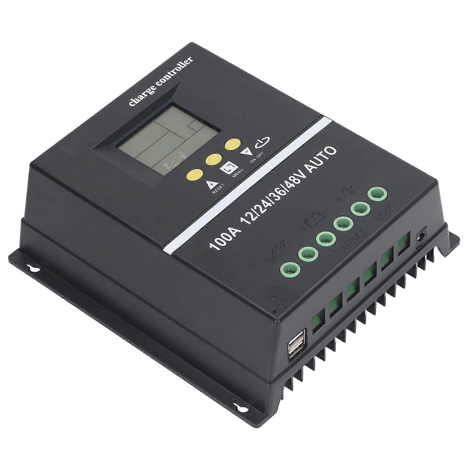 Solar Charge Controller with Backlit LCD, 7 Modes, 12V48V Adaptive Solar Panel Lighting Control
