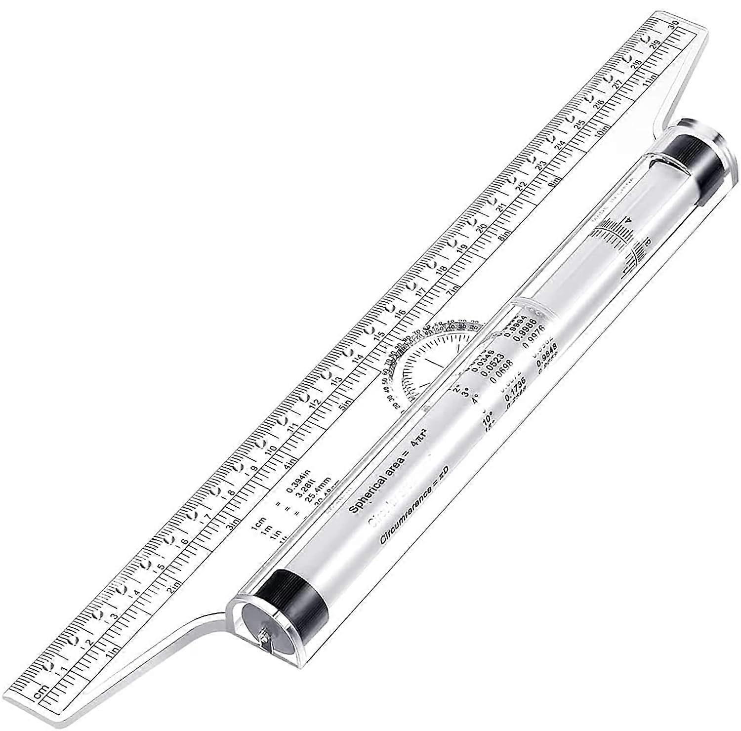 Multi-Purpose Drawing Parallel Rolling Ruler, 12 Inch Drawing Design Ruler for Measuring, Drafting