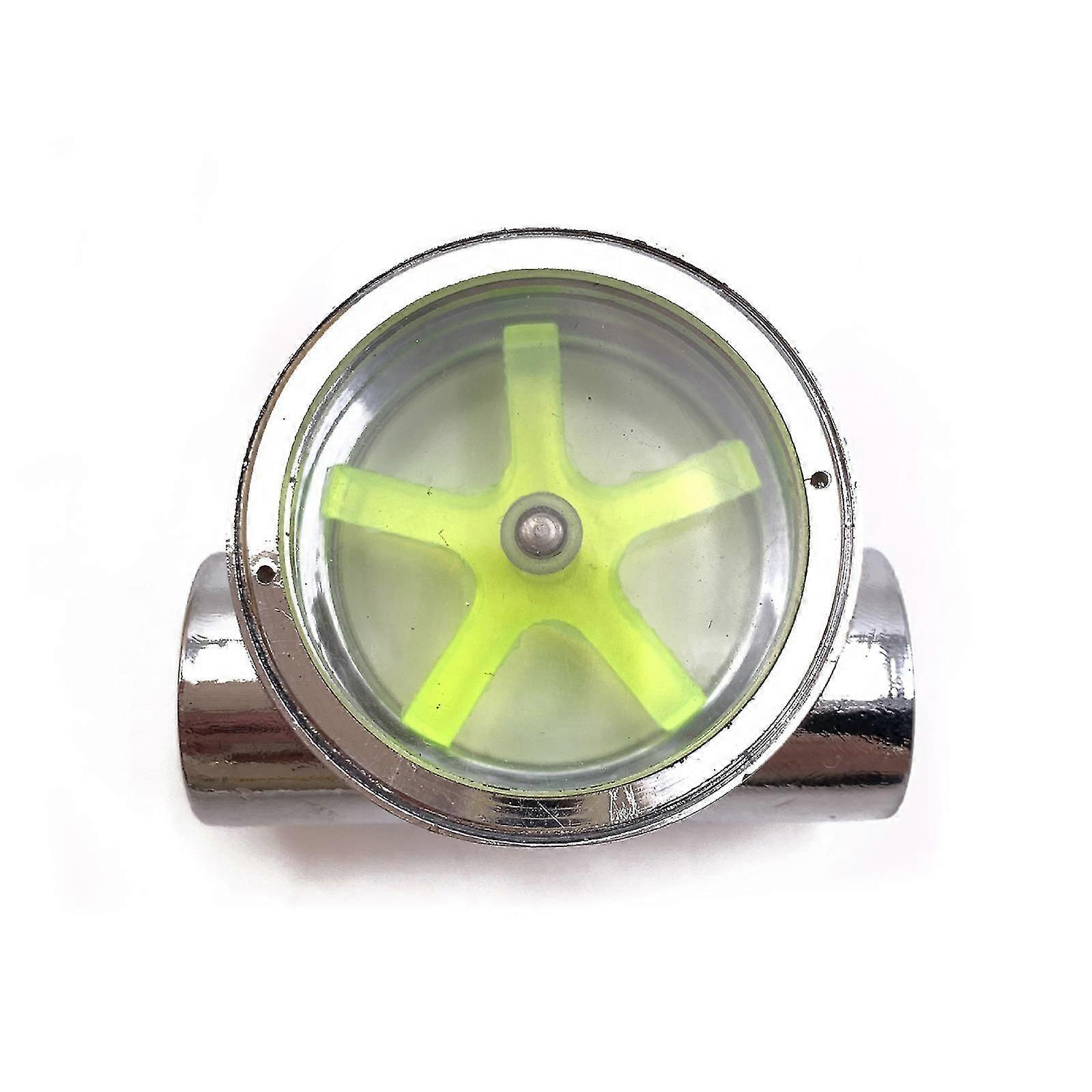 Flow Meter Water Cooling Indicator Copper Chromed 2 Ways G1/4 Thread