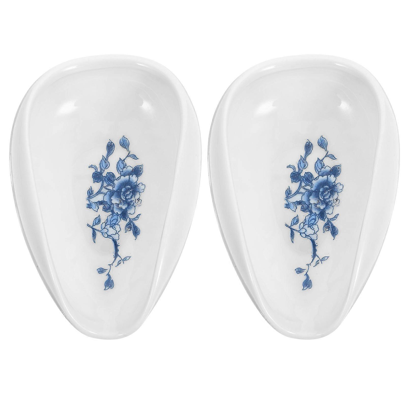 Practical White Ceramic Tea Spoons for Tea 2Pcs