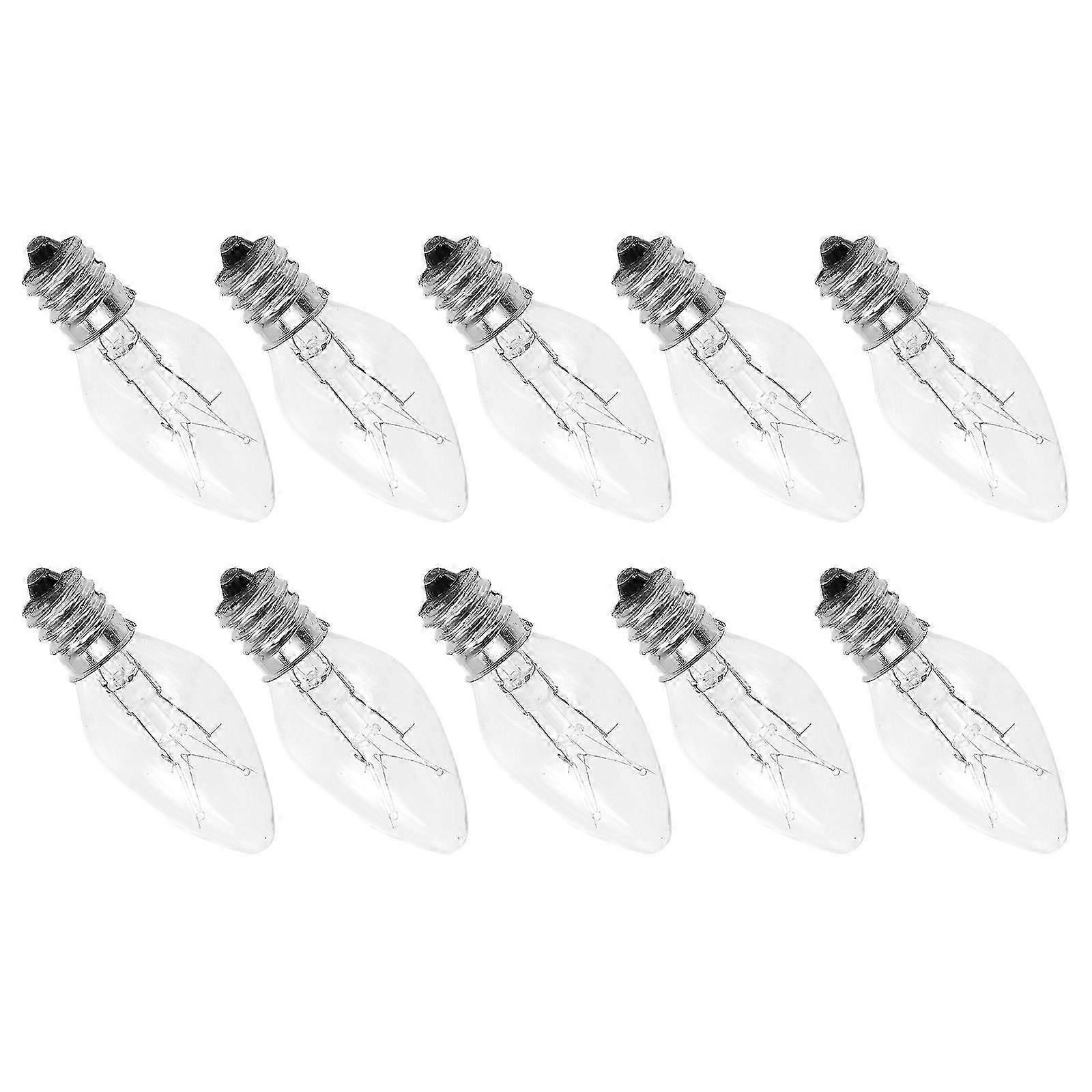 E12 Warm Light Bulbs for String Lamp Candle Light 10Pcs Replacement Set