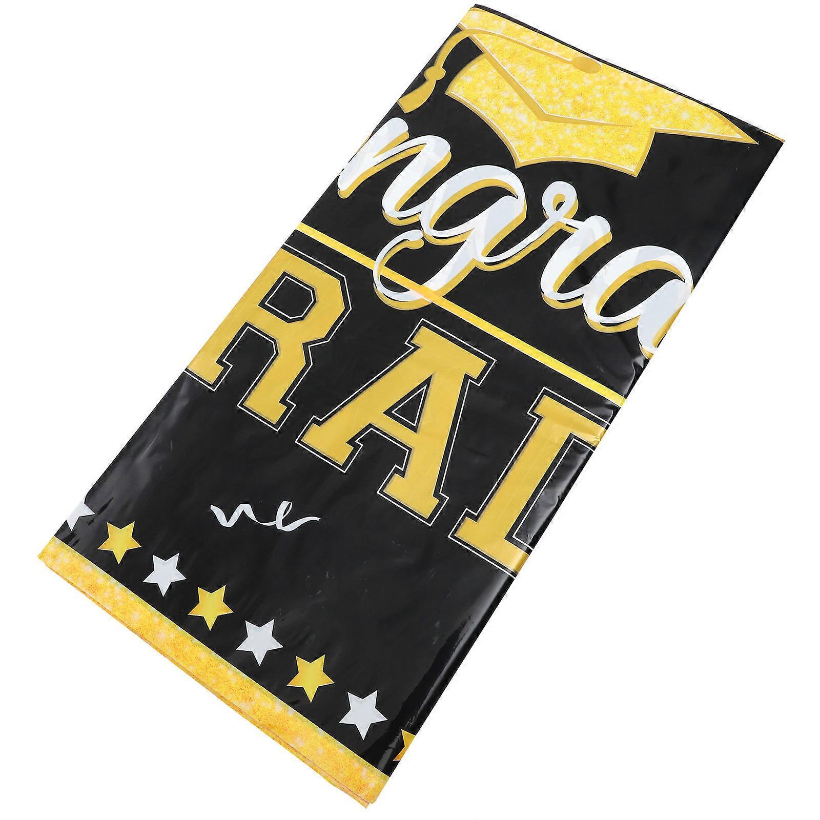 Graduation Tablecloth Rectangle Table Cover with Congrats Grad Design for