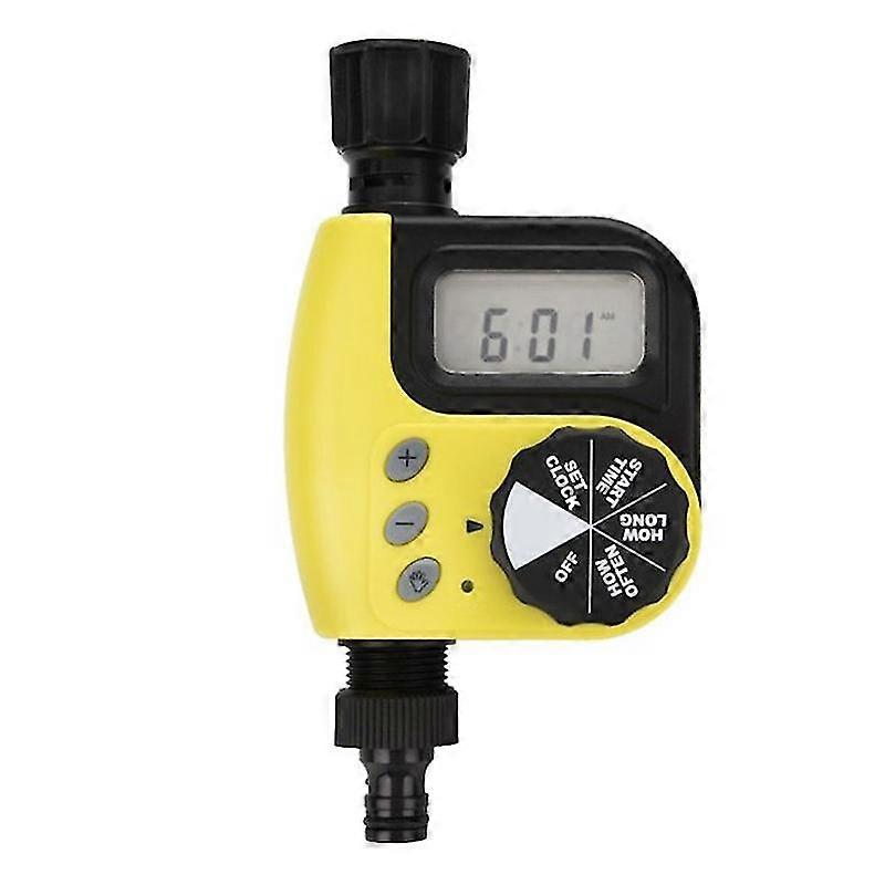Automatic Watering Timer with Intelligent Scheduling, Yellow Sprinkler Controller for Garden Faucets