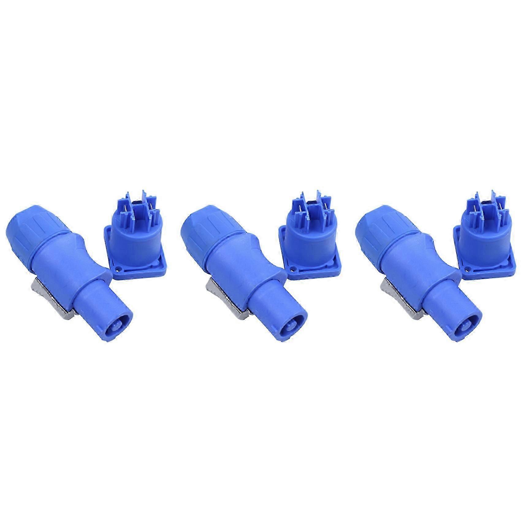 3 Set PowerCON Type A NAC3FCA+NAC3MPA-1 Chassis Plug Panel Connector