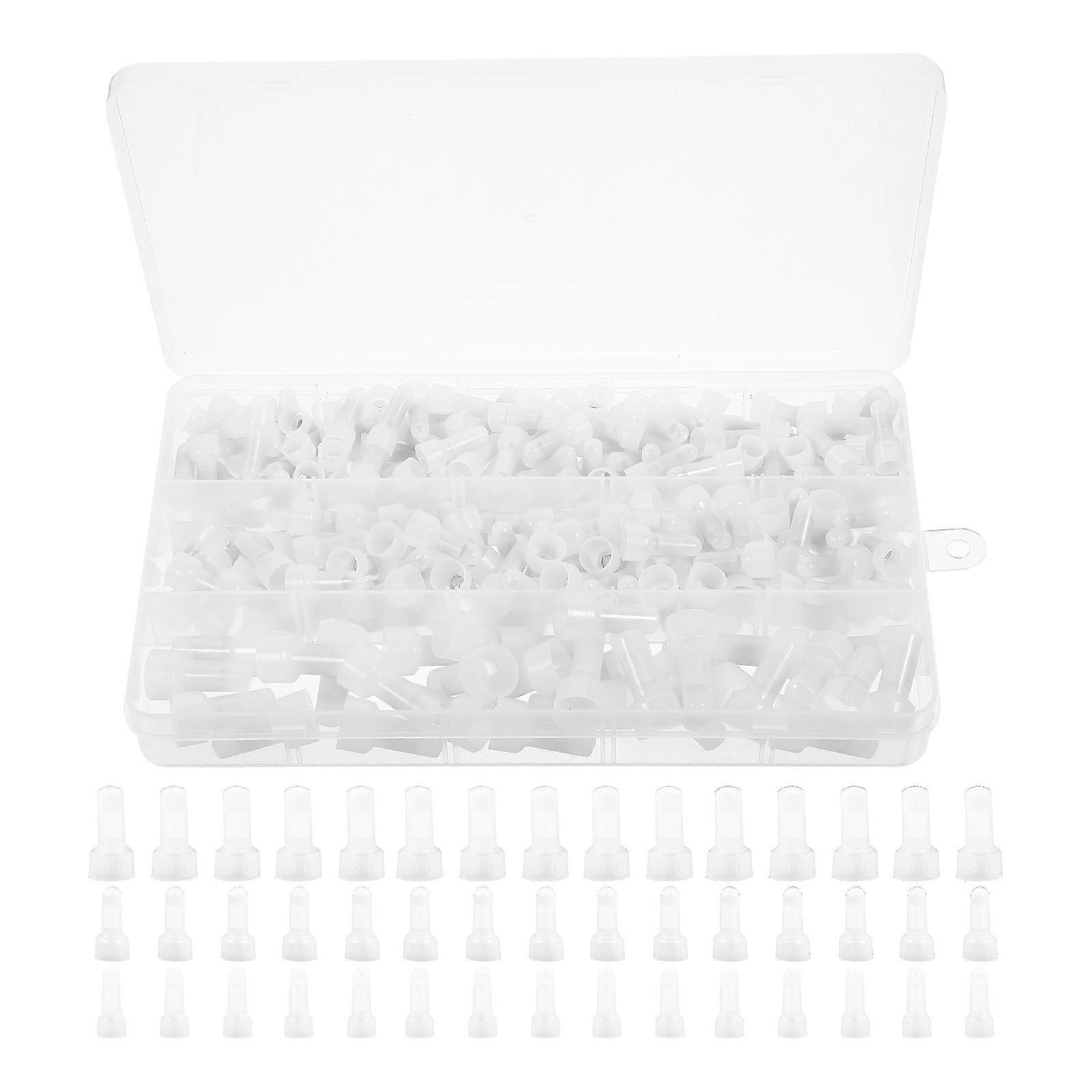 White Closed End Crimp Connector for Electrical Wire Use 1Set