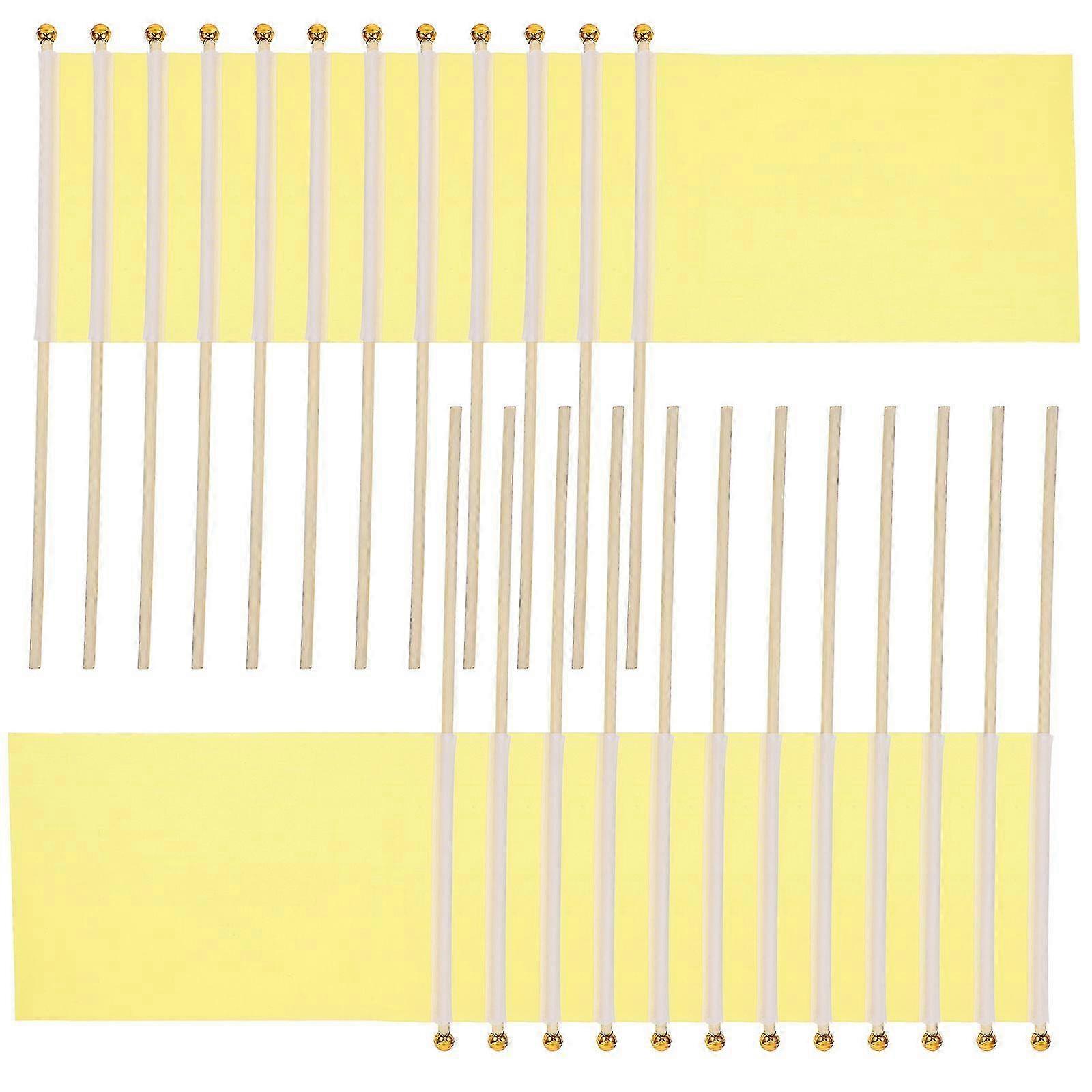Parade Waving Flags Small Solid Color Flags compatible with Party 75Pcs Yellow Set