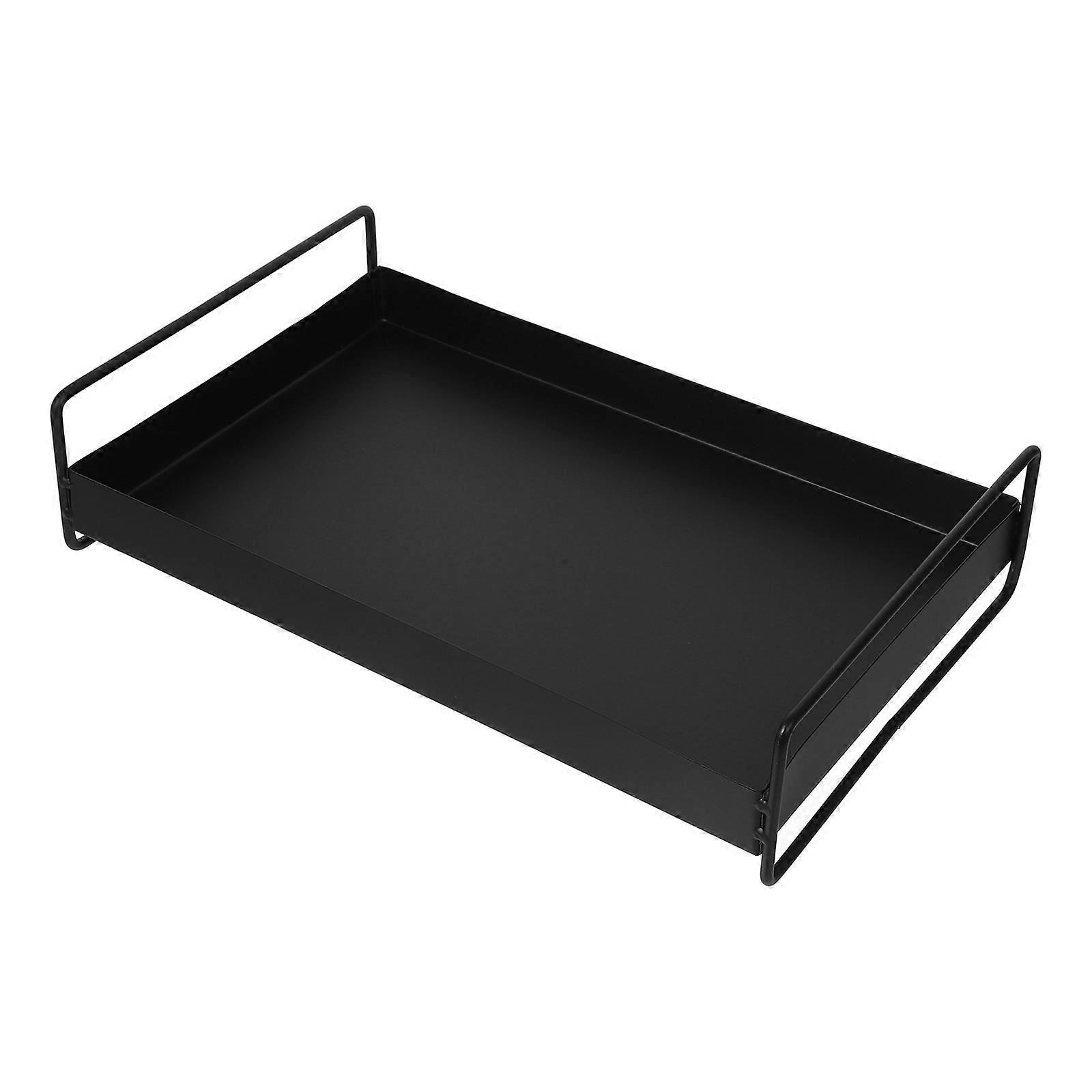 Metal Serving Tray Rectangular Food Fruit Snacks Serving Tray with Side Handles