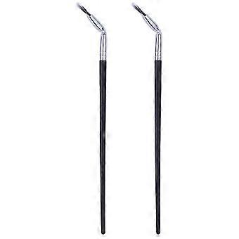 Pincel leque para cílios, pincel de maquiagem curvado para cílios inferiores, 2 unidades para maquiagem.