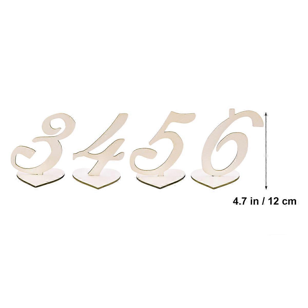 Wedding Table Numbers Decor with Heart Shape Holder Base 10Pcs Pack