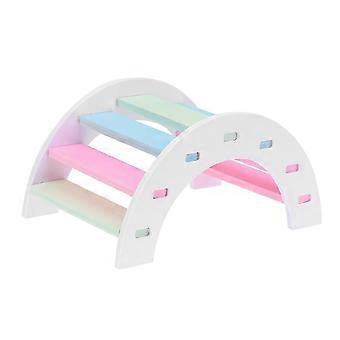 Kleurrijke regenboogbrug hamsterladder speelgoed voor huisdieren om op te klimmen, 3 stuks