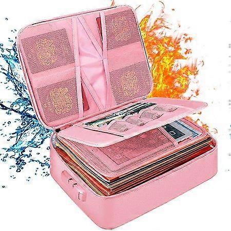 Fireproof Multi-Layer Document Organizer Bag with Passport Slots, Card Holders & USB Pockets - Secure Storage Solution