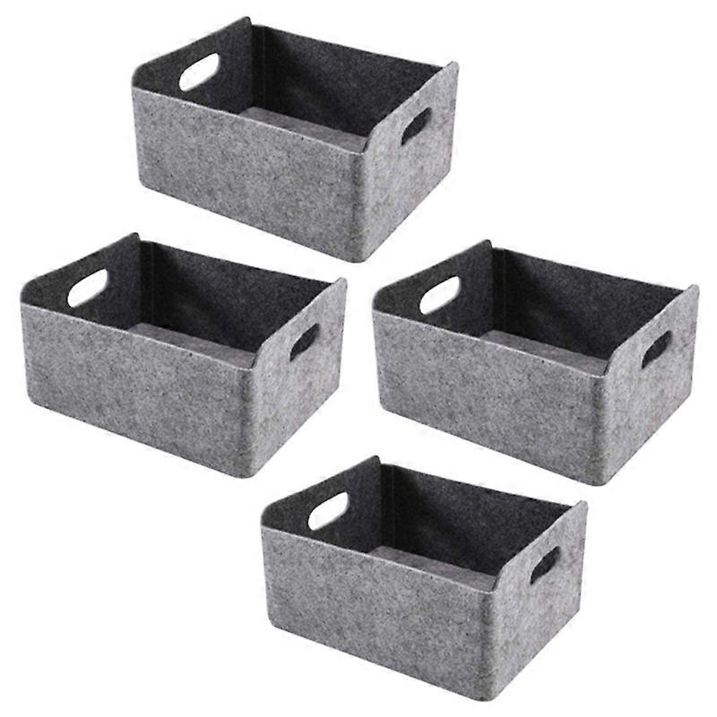 4Pcs Felt Storage Basket/Bin With Handles, Collapsible & Convenient Storage Solution