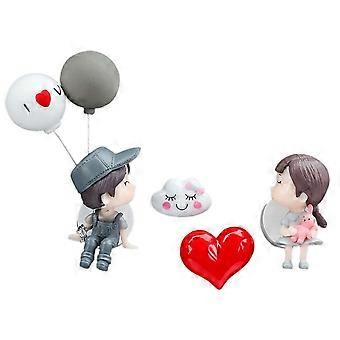 Cute Cartoon Couples Action Figure Figurines Car Ornament Car Air Vent Aromatherapy Freshener Car Dashboard Decoration