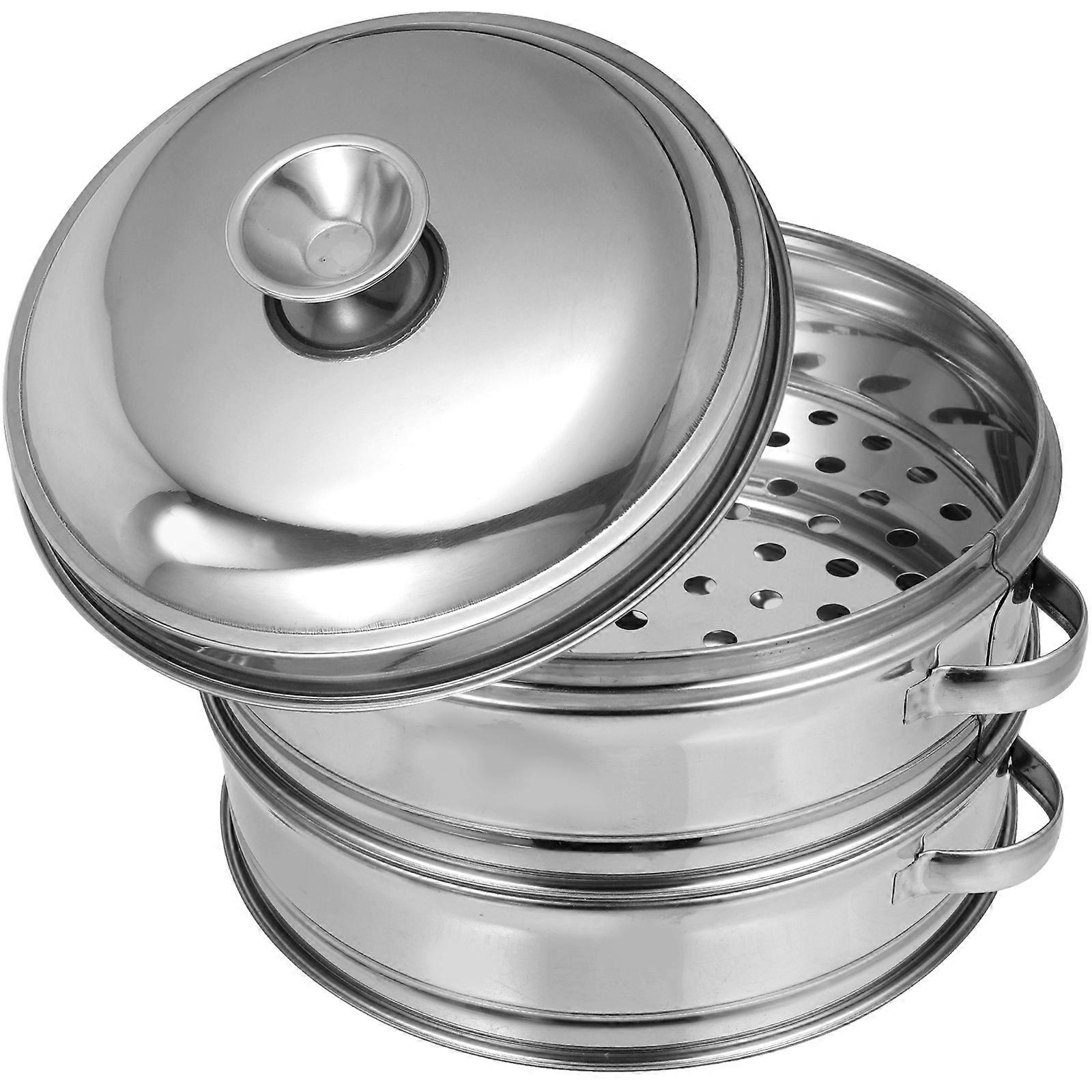 1 Set Stackable Steamer Basket with Lid Kitchen Food Steamer Pot Accessories