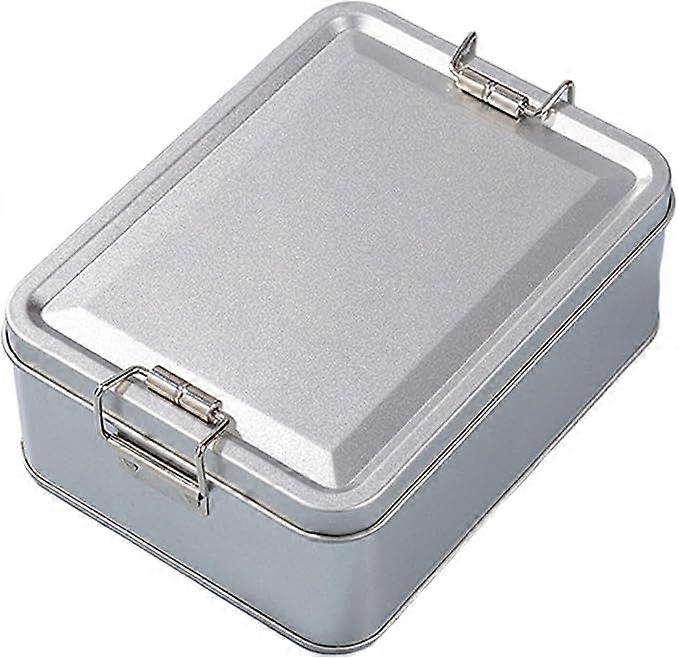 Rectangular metal storage boxes with lids for treats, tea, etc.