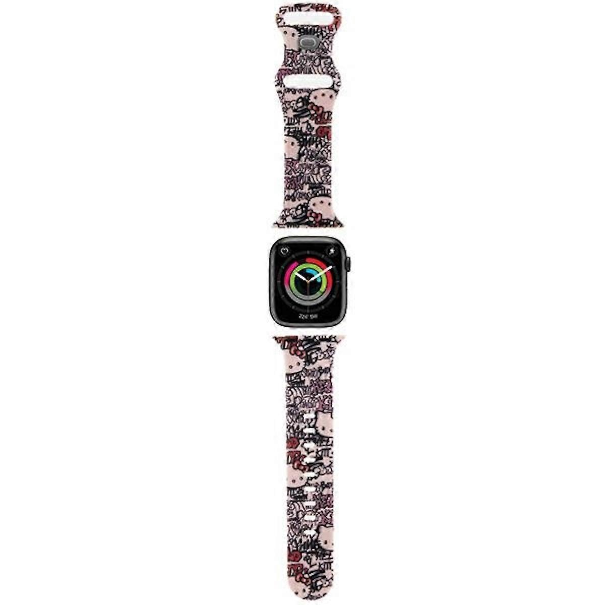 Hello Kitty Apple Watch band for 38/40/41mm, featuring graffiti and Kitty Head