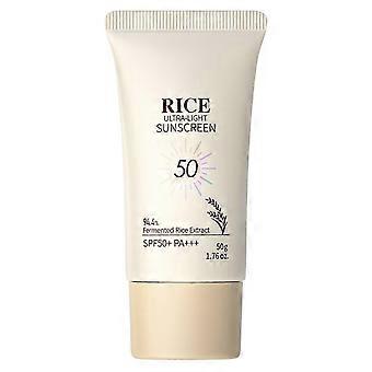 Rice Sunscreen Ultra-Light SPF50+ PA+++ - 94.4% Fermented Rice Extract Sunscreen, Gentle Moisturizing Face & Body Sunblock Cream SX