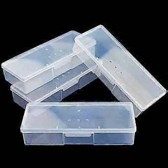4-Piece Manicure Pedicure Tool Box Set, Transparent Plastic Storage Organizer, Lightweight & Durable