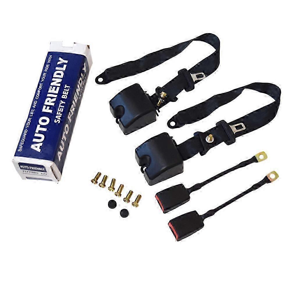 2pack Universal 3 Point Vehicle Seat Belt Adjustable Retractable Automatic