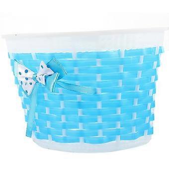 Blue Kids Bike Basket Front for Girls with Bowknot 2Pcs