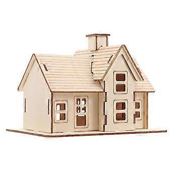 1 sett DIY-monteringshusmodell 3D-puslespill av trehus DIY-puslespill for voksne 6,68 x 5,89 x 5,11"