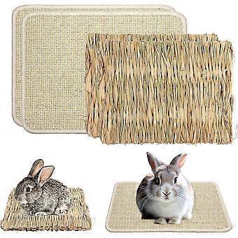 4 Pcs Rabbit Scratcher Mat, Rabbit Grass Mats for Rabbits Cage Accessories  WG-26
