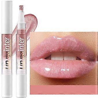 2stk Glitter Lip Gloss, 2 i 1 Pink Lip Gloss Lip Lip Stick Plumper Gloss Tonede Glitter Shimmer Lipgloss Lip Oil Lipstick Moisturizing Lip Balm High Shine
